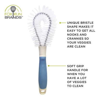 Fox Run Vegetable Cleaning Brush, 10.5” x 3.5” x 1.25”