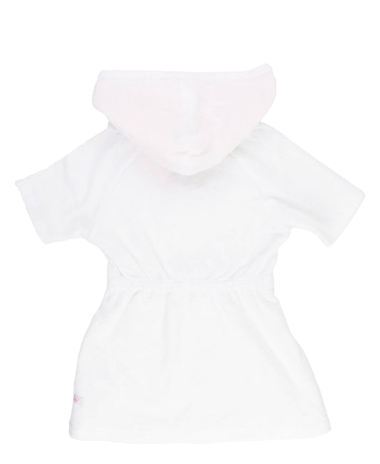 White w/ Pink Seersucker Terry Cover-Up