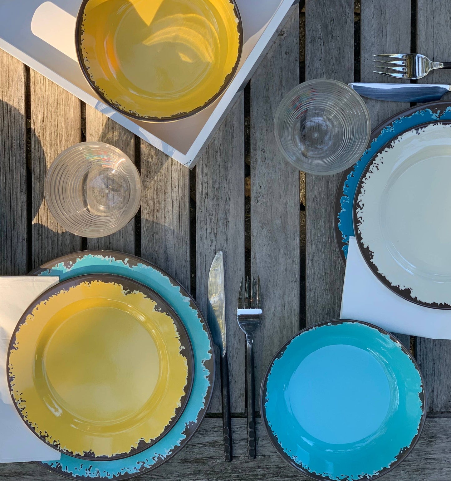 Fox Run Melamine Dinnerware, Set of 12, Multicolor