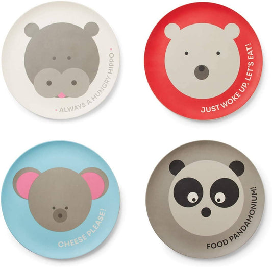 Red Rover Bamboo Animal Plates, Set of 4