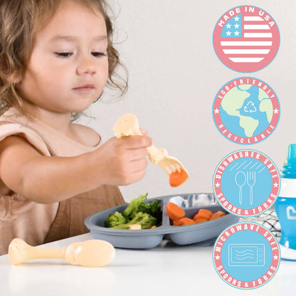  Spoon la la Toddler Utensils Set - 6 Pack Made in USA