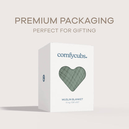 Muslin Blanket for Adults, 6-Layer Bedding by Comfy Cubs