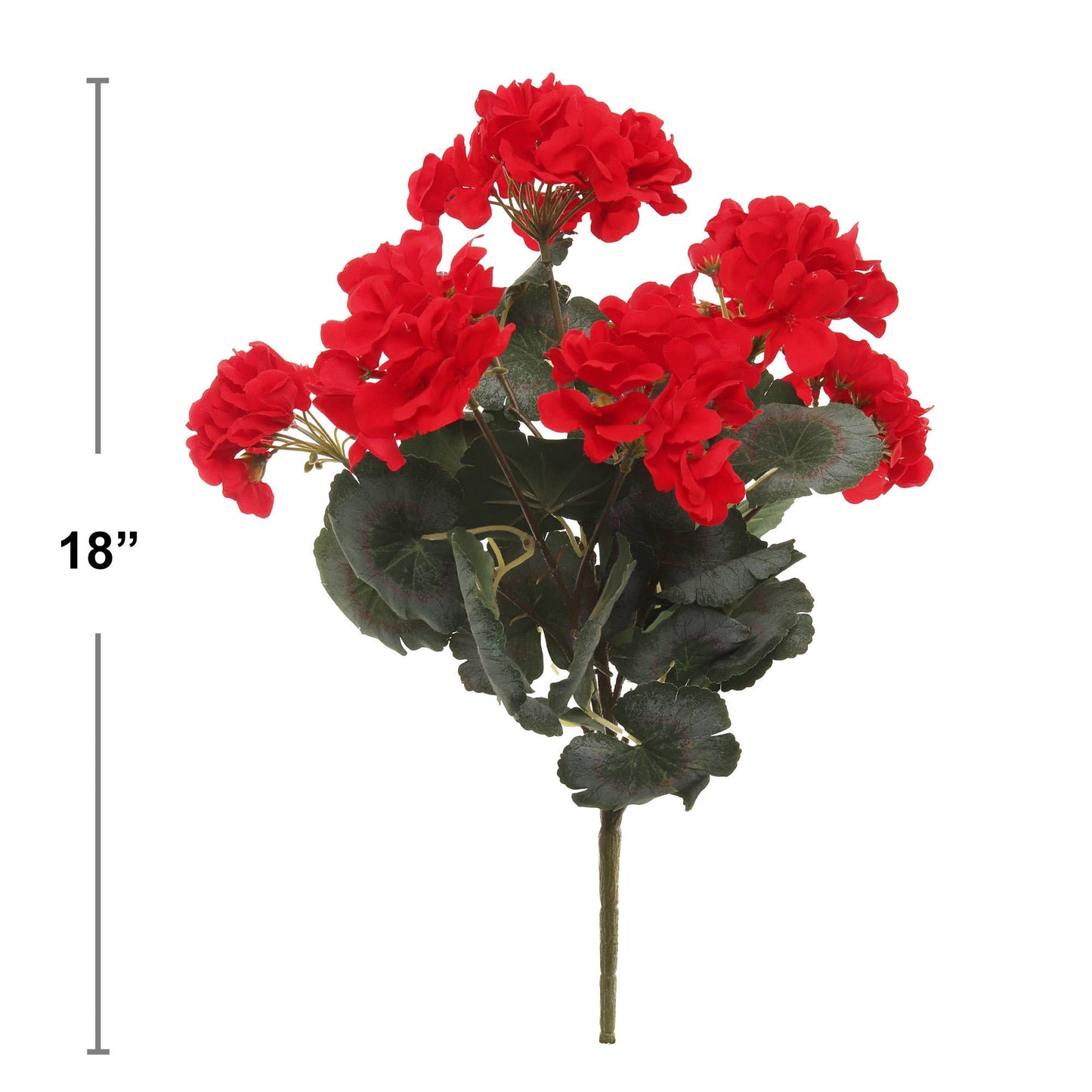 18-Inch Red Geranium Artificial Flower