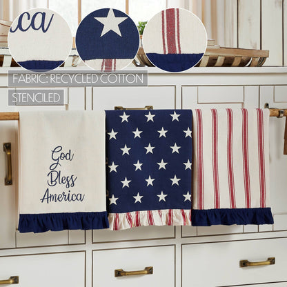 Hatteras Stars GBA Ruffled Tea Towel Set of 3
