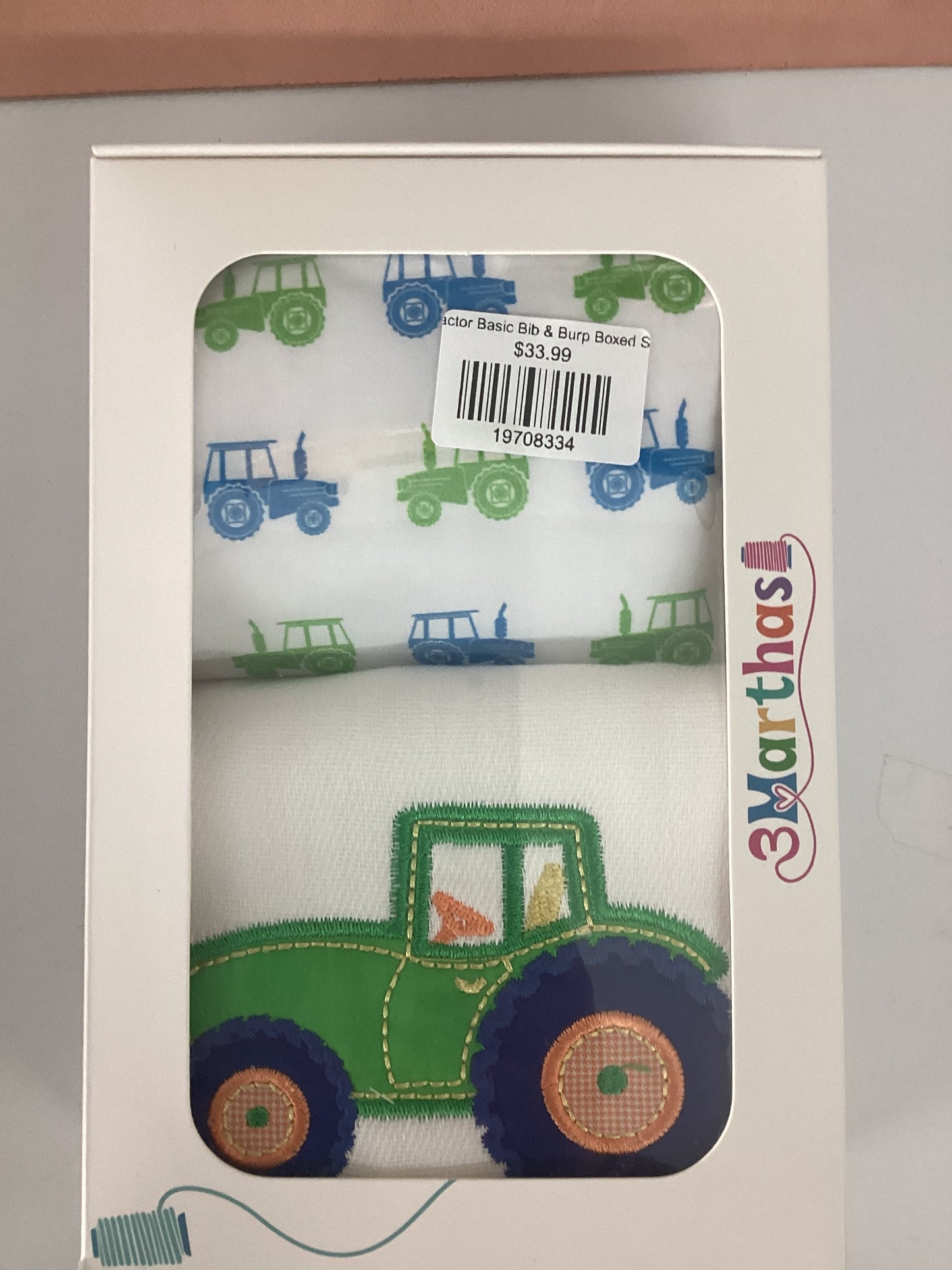 Tractor Basic Bib & Burp Boxed Set