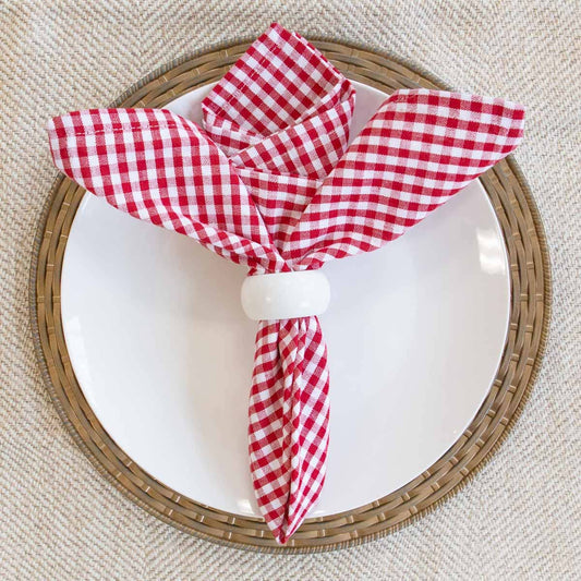 Gingham  Napkin   Red/White   18x18
