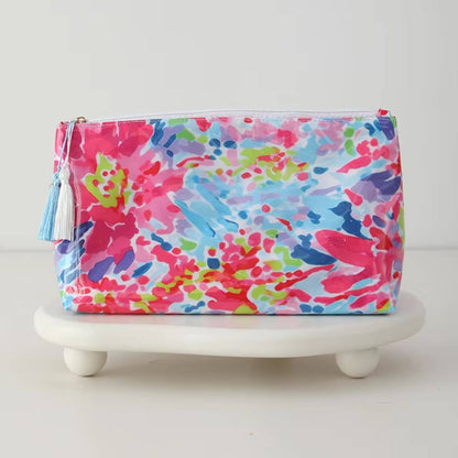 Waterproof Cosmetic Case PVC Make up Bag Petal Splash