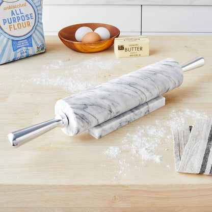 Fox Run Marble Rolling Pin, White, 2.5" x 17.5" x 3"