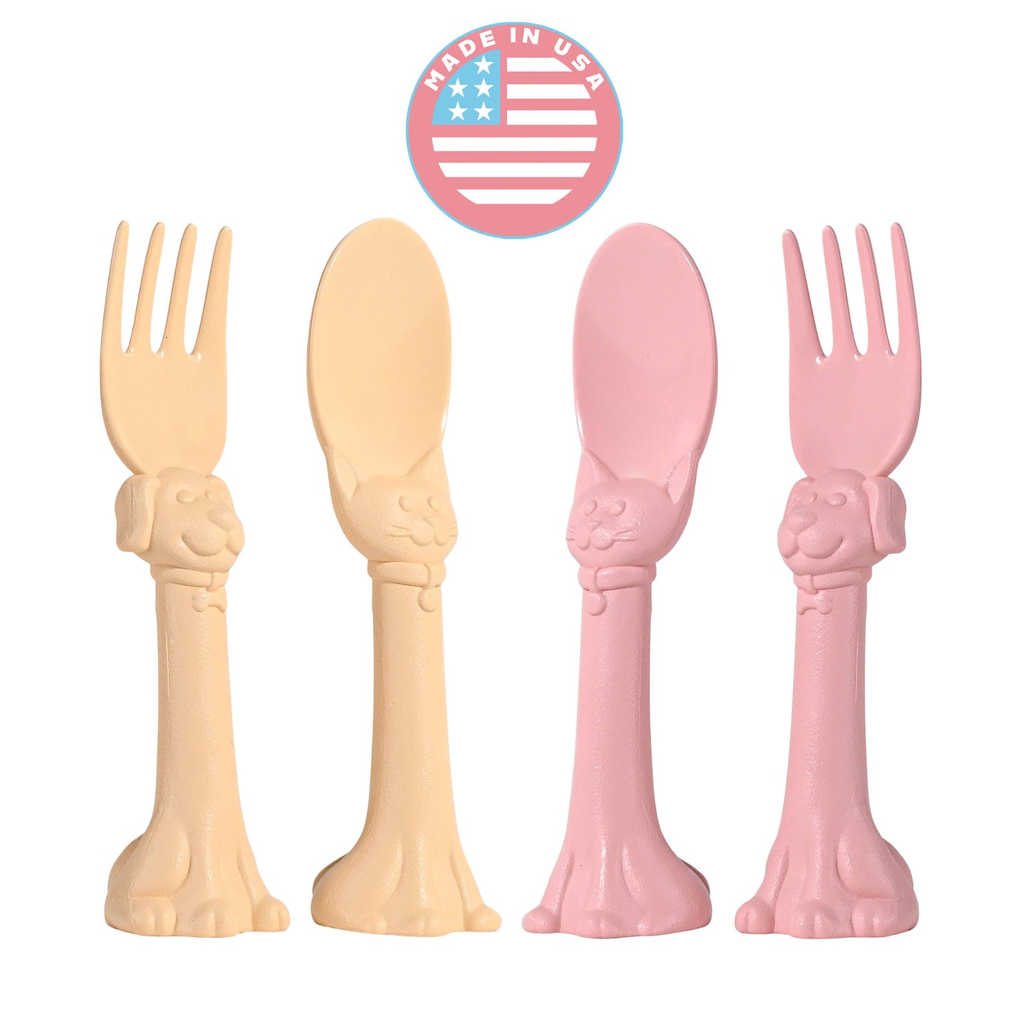  Spoon la la Toddler Utensils Set - 4 Pack Made in USA