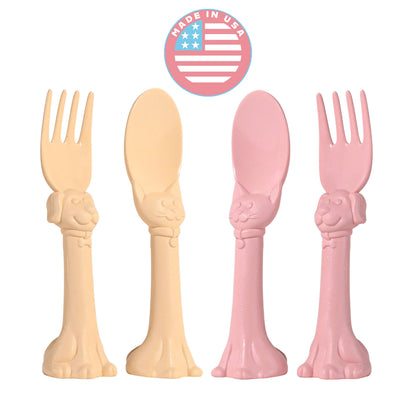  Spoon la la Toddler Utensils Set - 4 Pack Made in USA