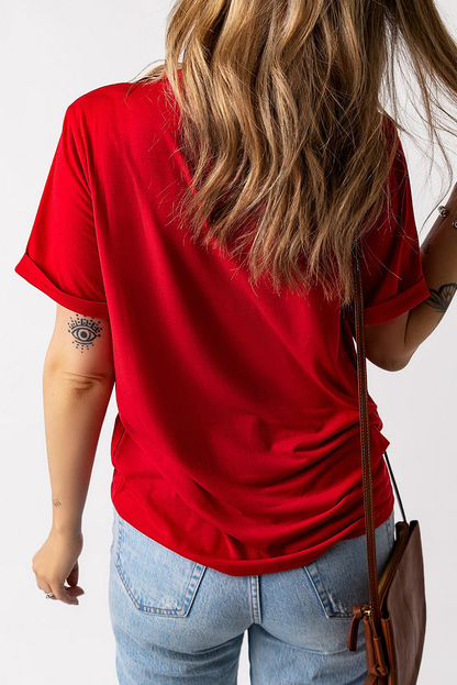 Stars and Stripes Bow Print Independence Day T Shirt
