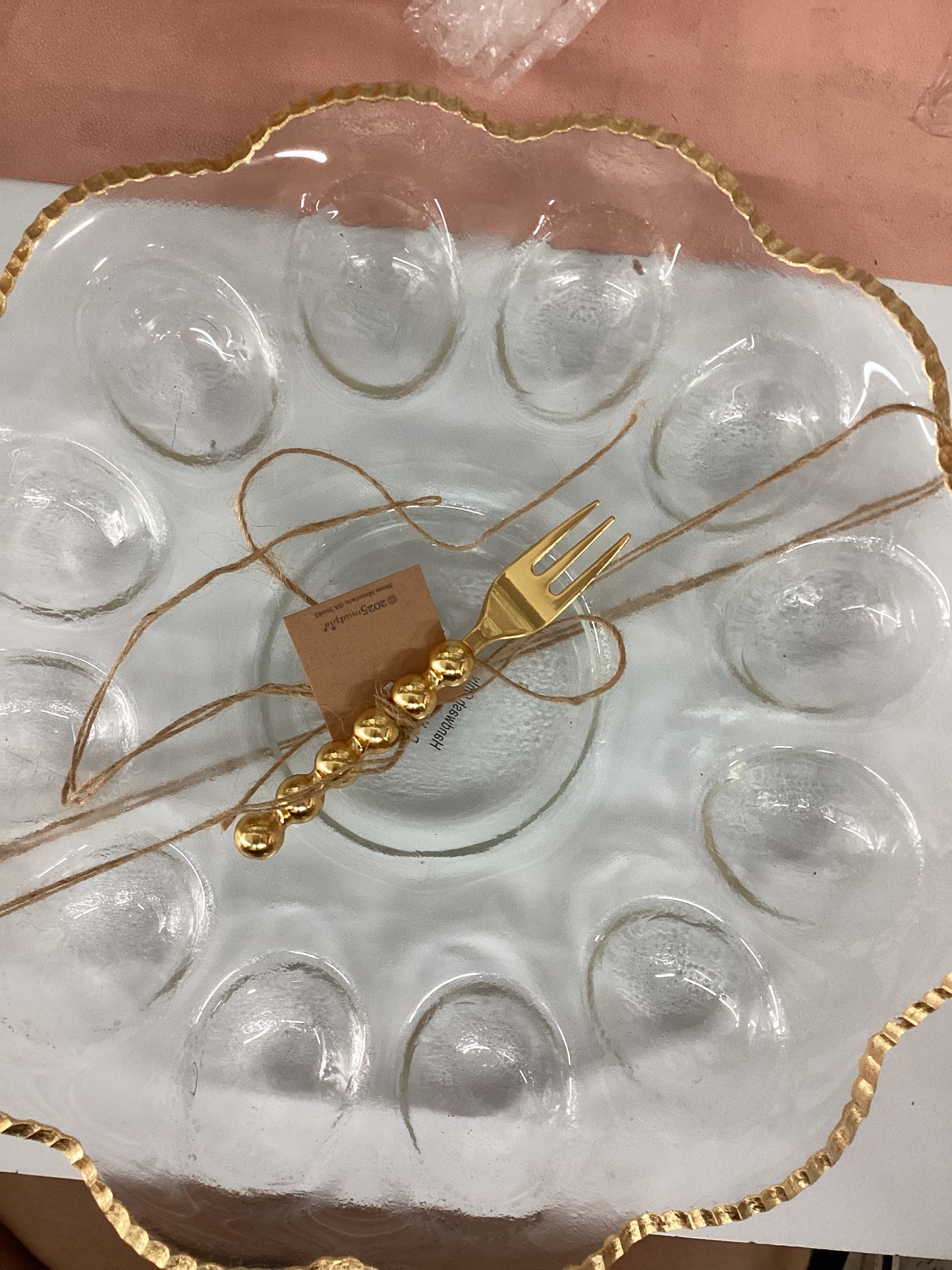 Gold Ruffle Egg Tray Set