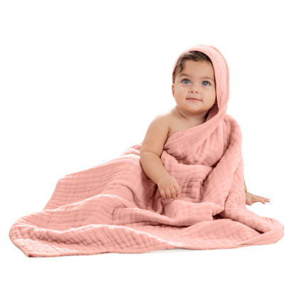Hooded Baby Towel, 6 Layer 100% Muslin Cotton by Comfy Cubs