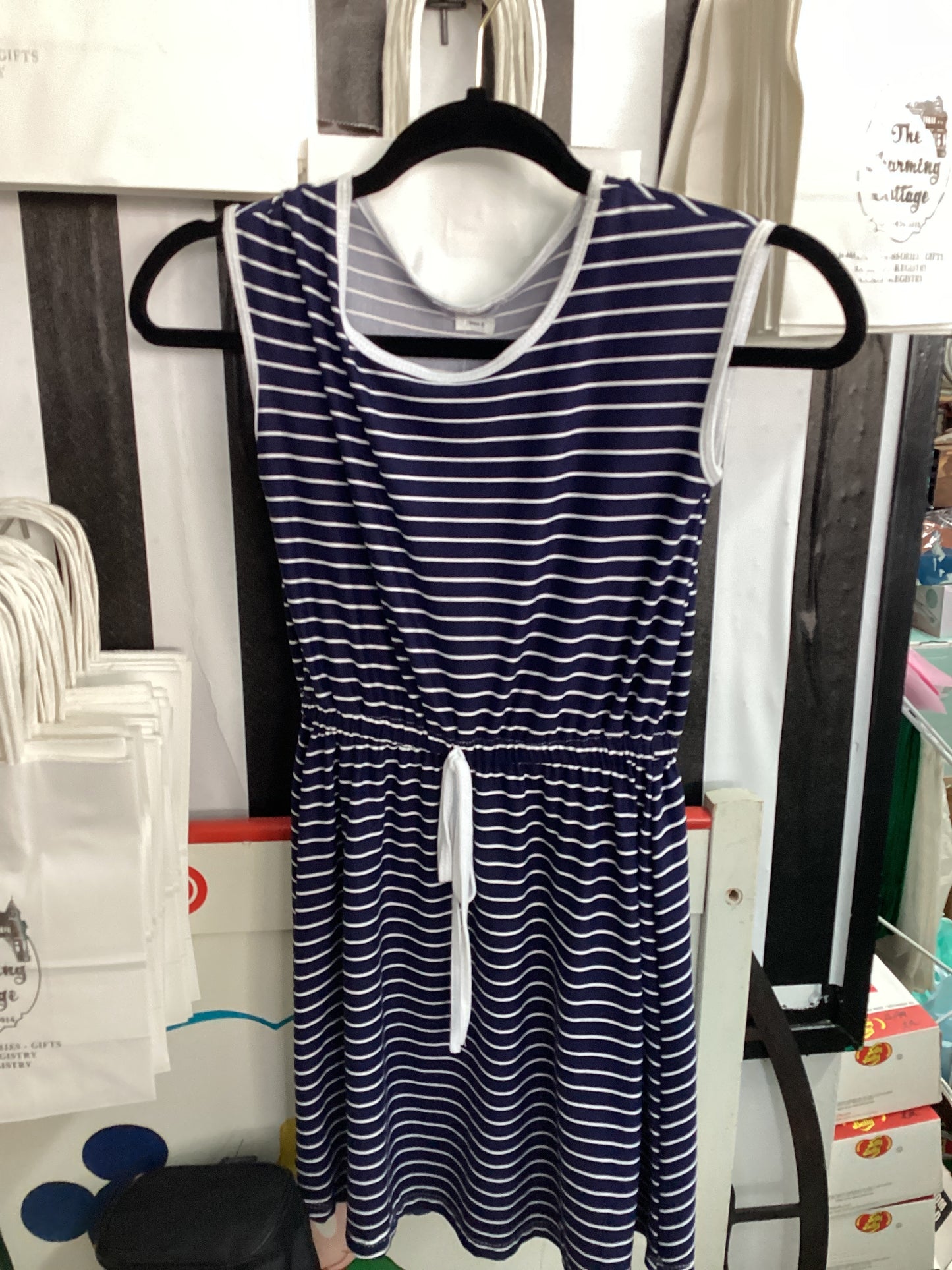Navy Striped Dress Size 8