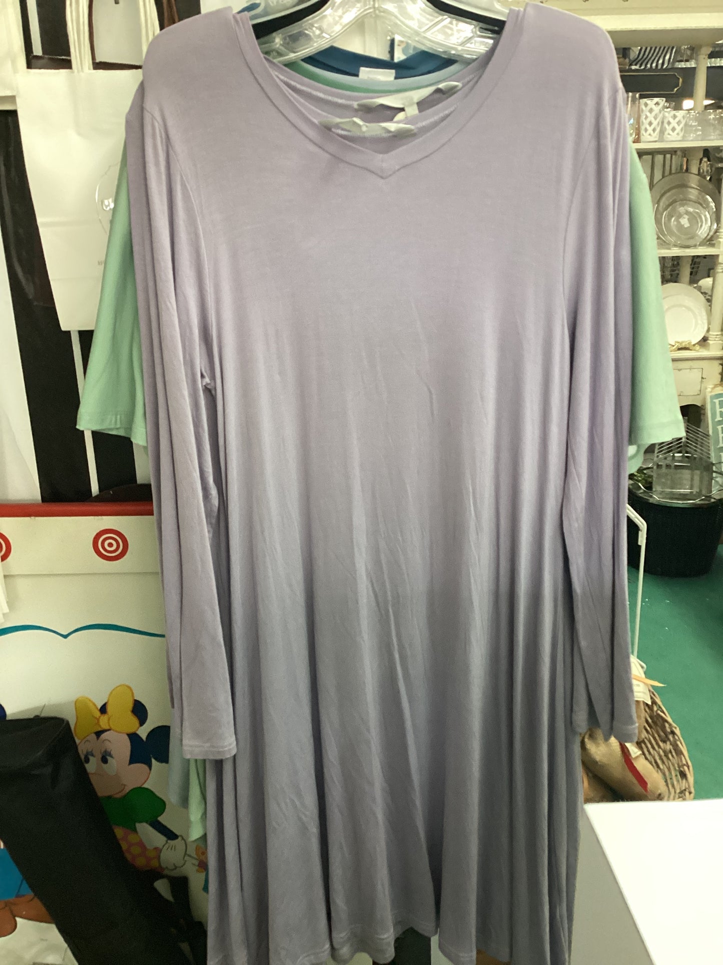 Purple Long Sleeve Nightgown