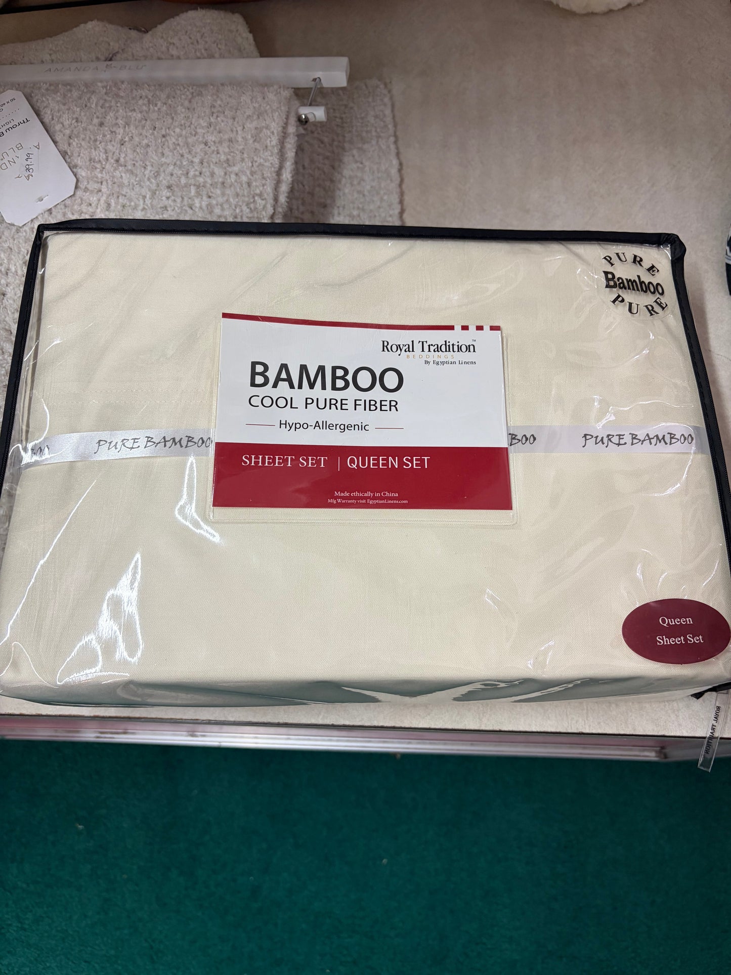 Weatherford/Hamil Queen white bamboo sheet set