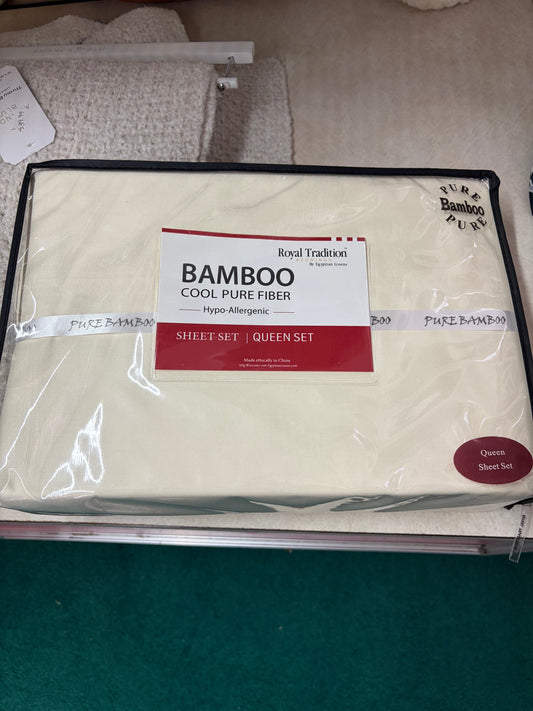 Weatherford/Hamil Queen white bamboo sheet set