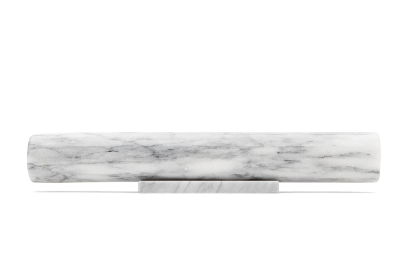 Fox Run Marble French Rolling Pin with Base, White, 11"