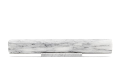 Fox Run Marble French Rolling Pin with Base, White, 11"