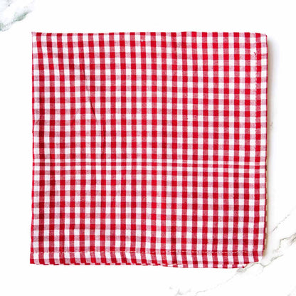 Gingham  Napkin   Red/White   18x18