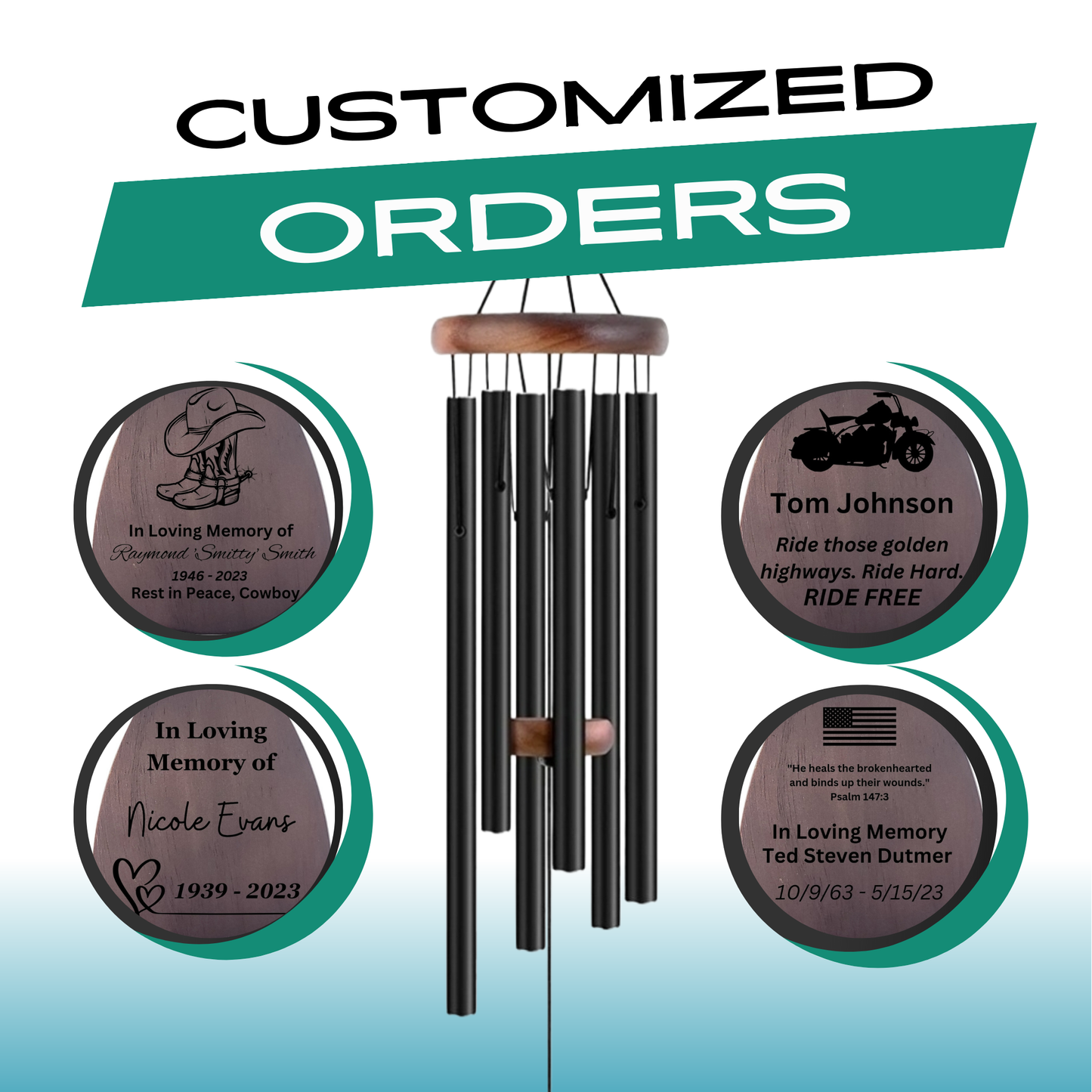 Memorial Serenity Wind Chimes - Thoughtful Gift For Special Occasions or Reflections 32”