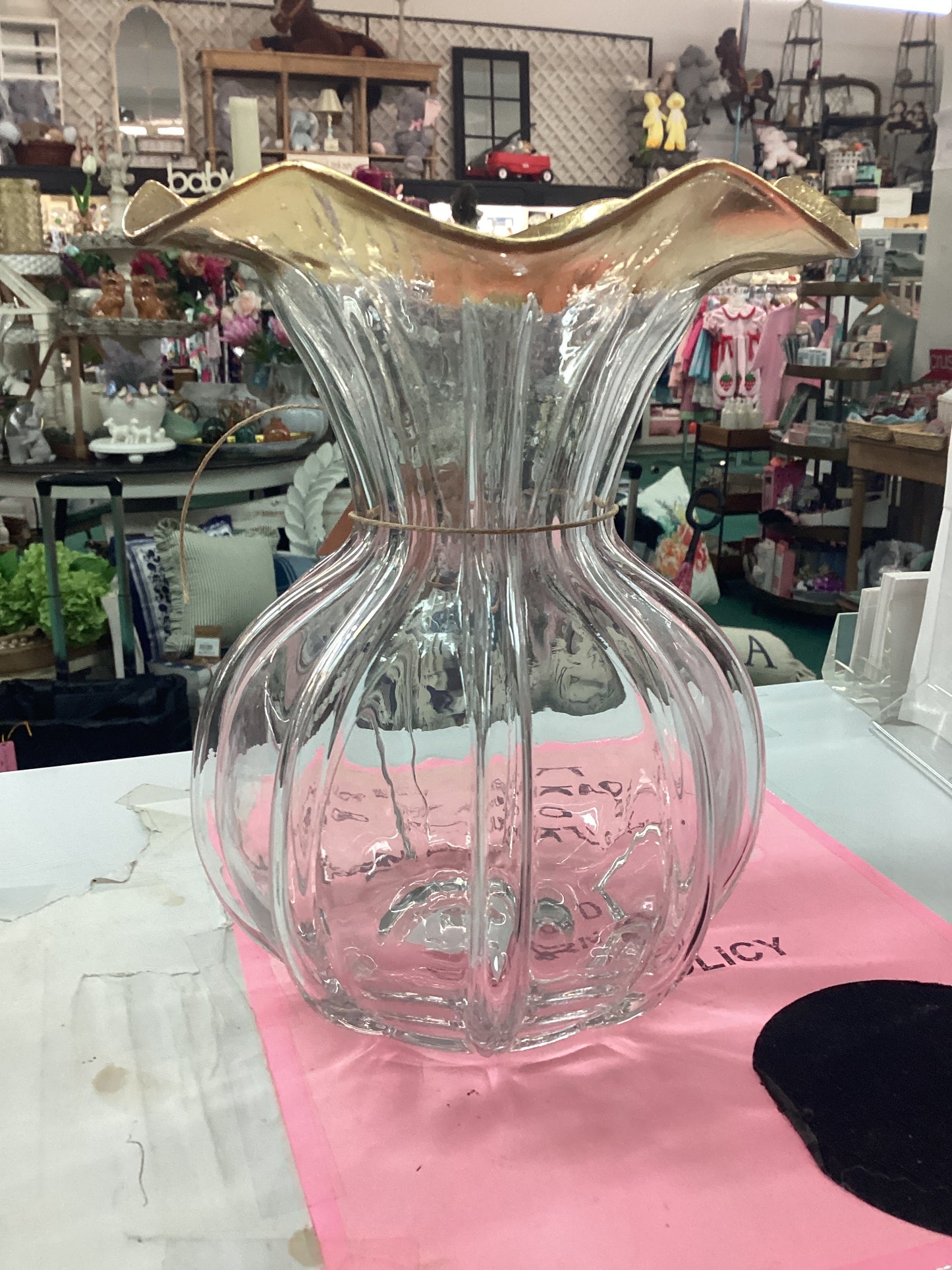 Gold Ruffle Vase