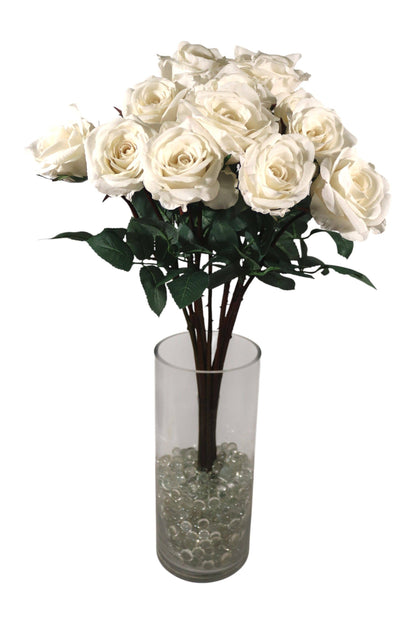 27" Real Touch Candle White Rose Artificial Flower