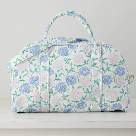 Floral Weekender Duffel Bag Hydrangea Horizon