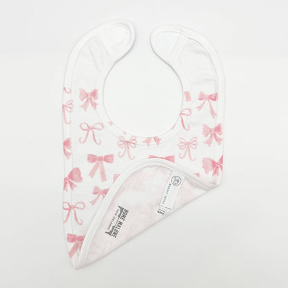 Pink Bows Baby Bib - Shower Gift New Baby Arrival Birthday