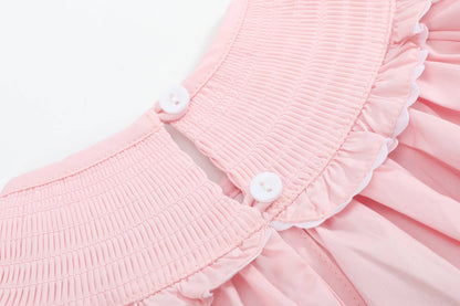 Pink Butterflies Smocked Bishop Dress