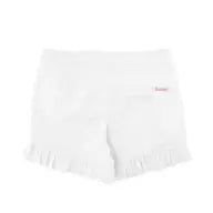 Ruffle Butts White Ruffle Trim Woven Kids Shorts