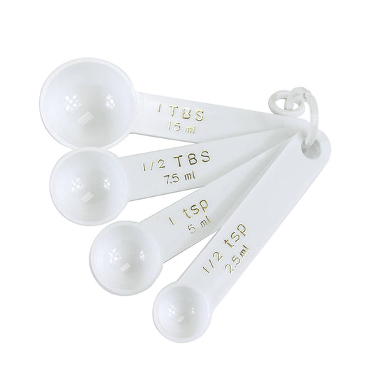 Fox Run White Measuring Spoon Set, 4-Piece, 6.25" x 1.75"