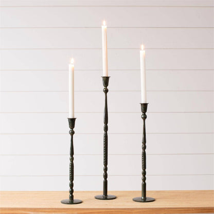 Candle Holder - Dk Green Enamel