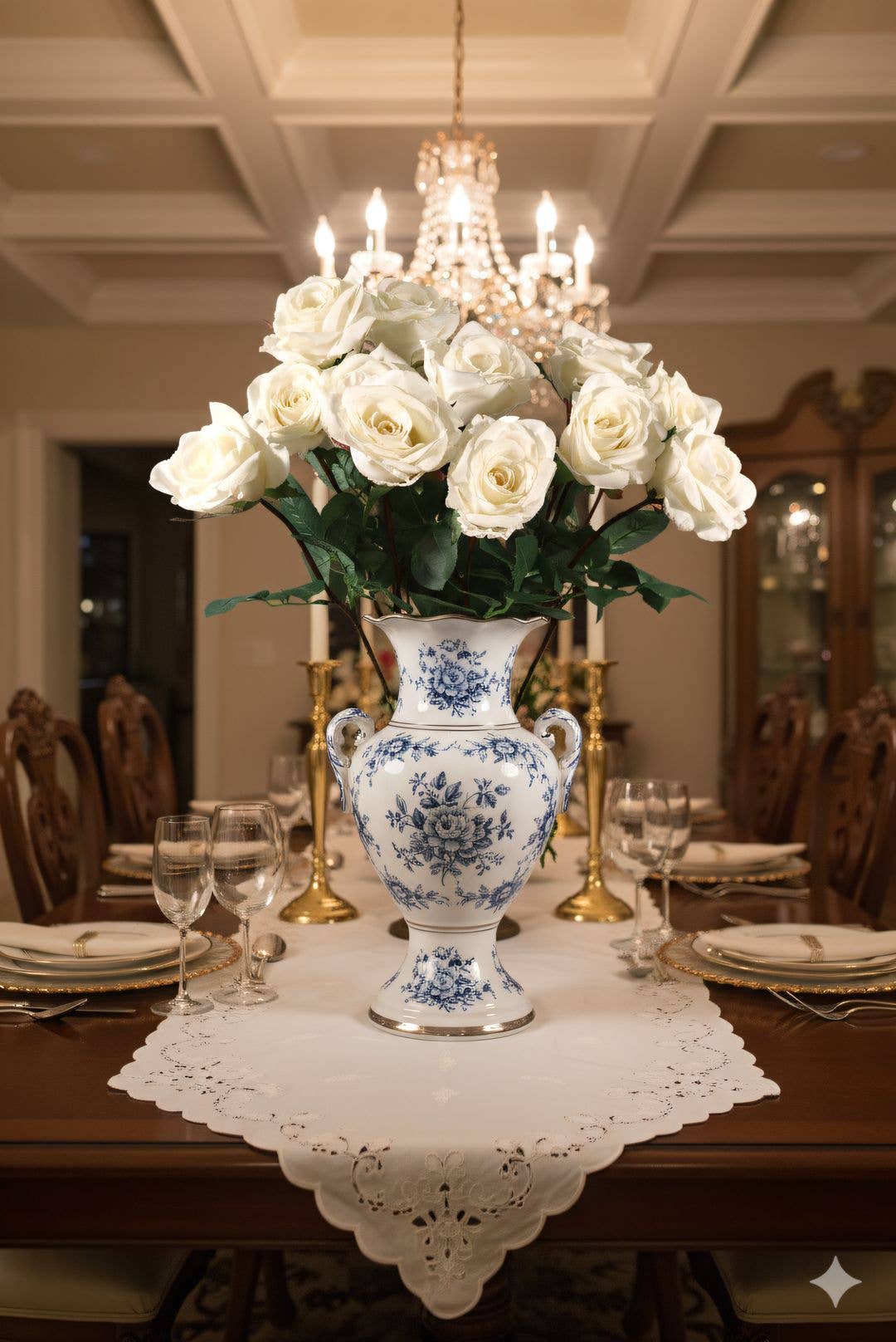 27" Real Touch Candle White Rose Artificial Flower