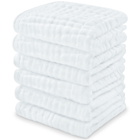Baby Washcloths 100% Muslin Cotton by Comfy Cubs
