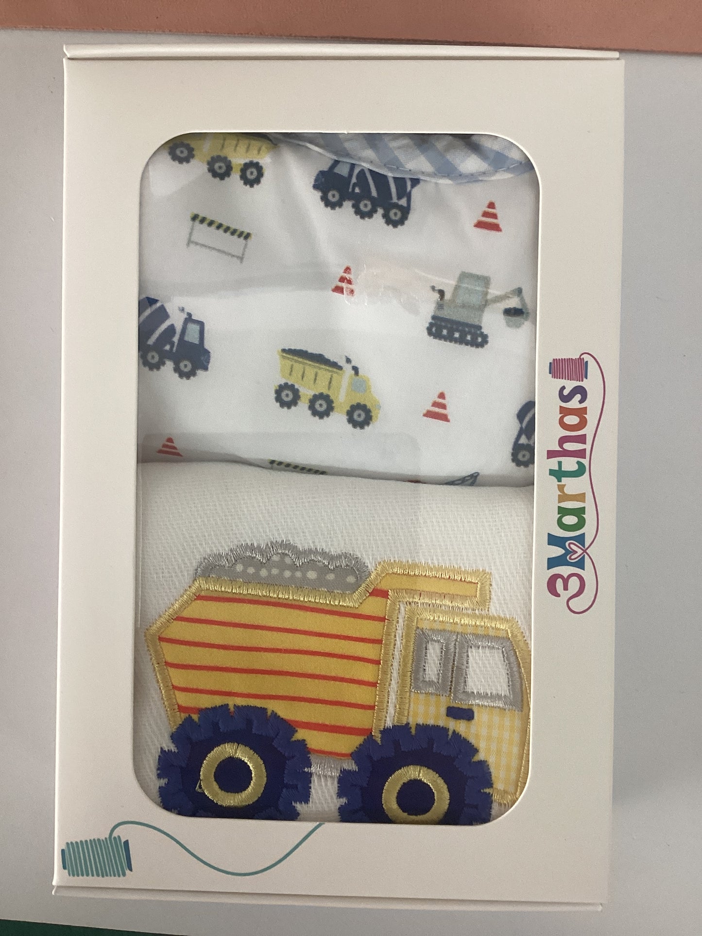Dump Truck Basic Bib & Boxed Burp Set