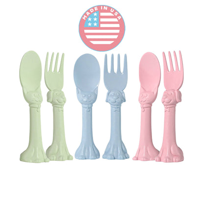  Spoon la la Toddler Utensils Set - 6 Pack Made in USA
