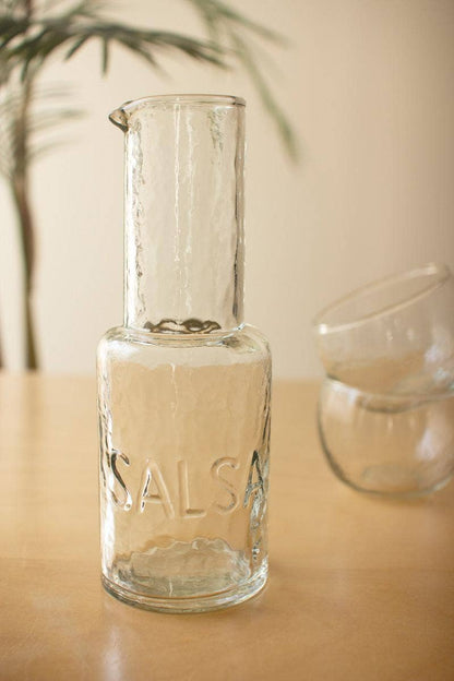GLASS SALSA PITCHER WITH FOUR BOWLS