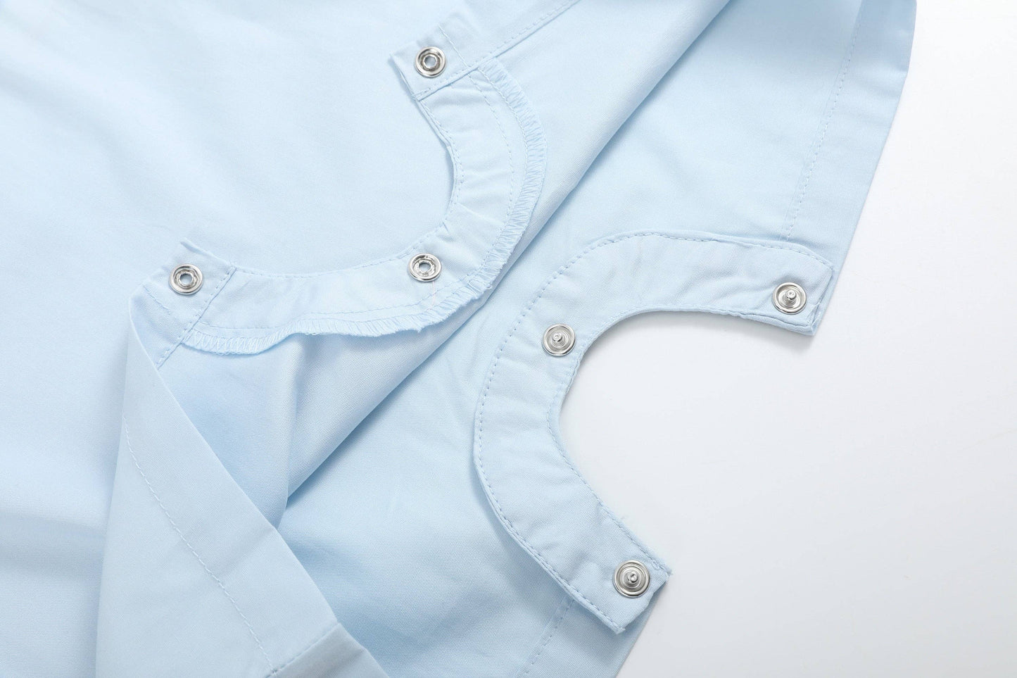 Light Blue USA Flag Smocked Shortalls