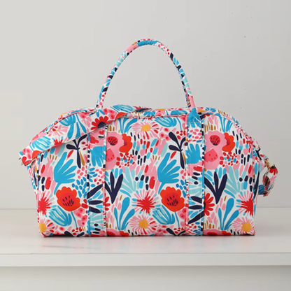 Floral Weekender Duffel Bag Abstract Bloom