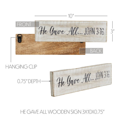 He Gave All Wooden Sign 3x10