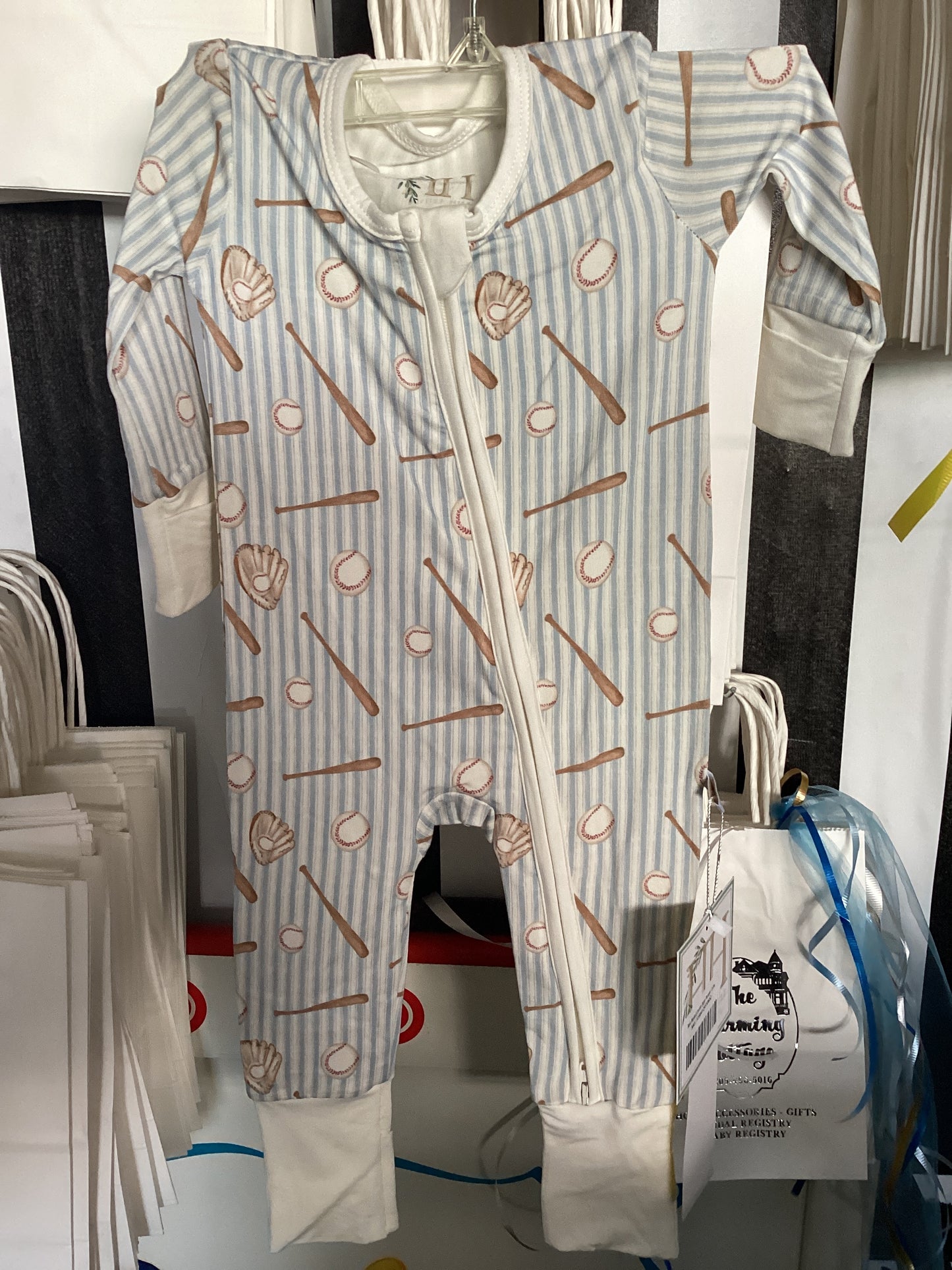 Hamner Hill Boys Baseball Double Zip Romper
