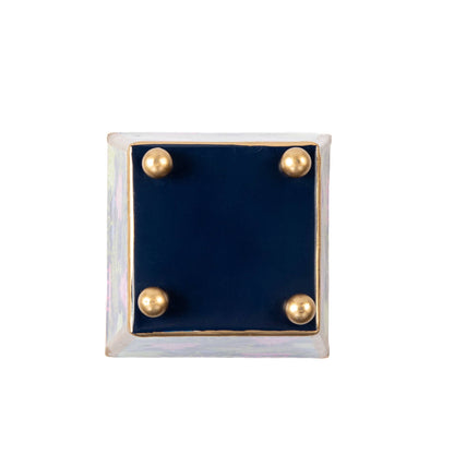 Garden Party Enameled Square Cachepot Planter