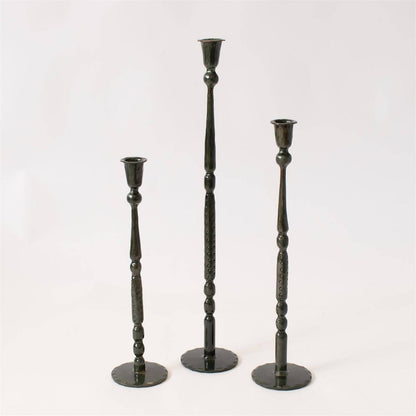 Candle Holder - Dk Green Enamel