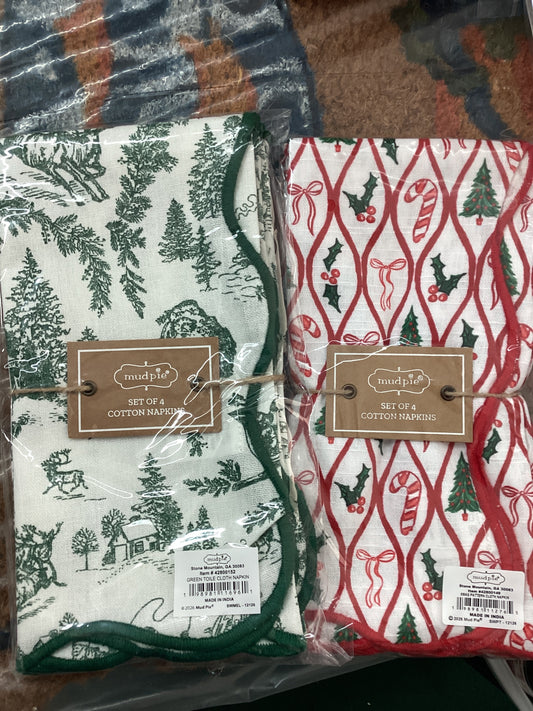MudPie Christmas Napkin Sets