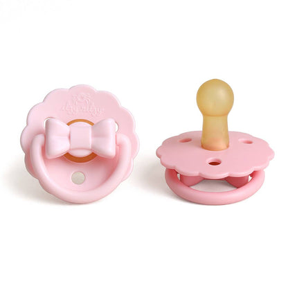 Itzy Soother™ Natural Rubber Paci Sets- Pink Bow