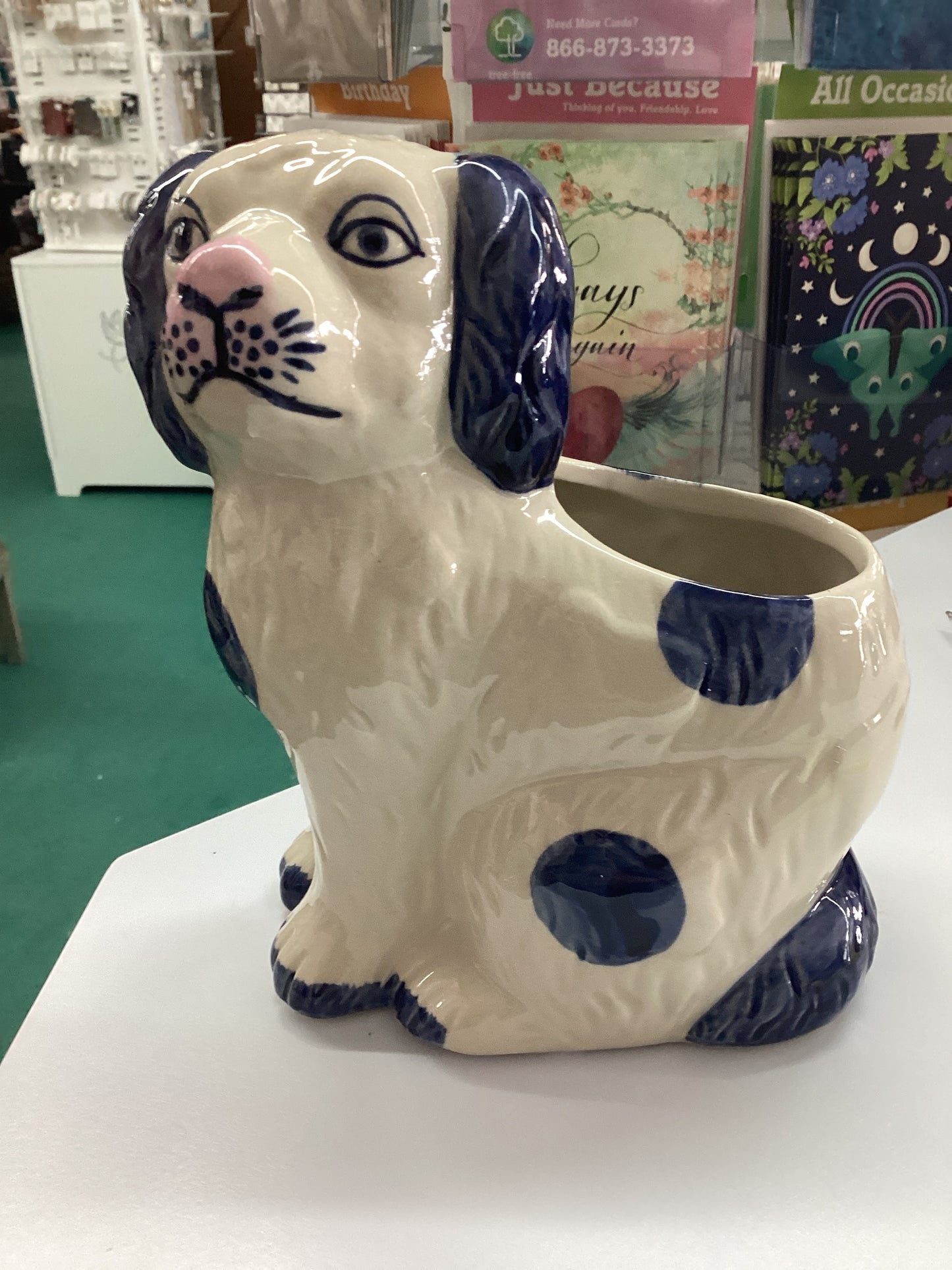Stoneware Staffordshire Dog Planter