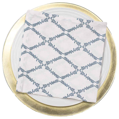 Grand Lattice Napkin   White/Mirage   18x18