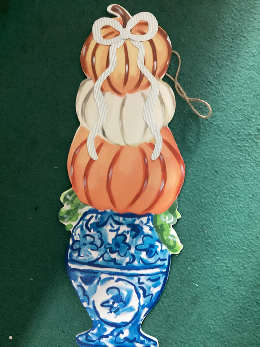 Pumpkin Topiary Door Hanger