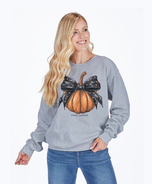 Simply Southern Bow Pumpkin Sweatshirt
